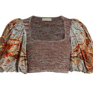 Ulla Johnson Iva Puff-Sleeve Crop Top